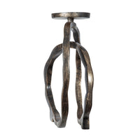 Decorative Twisted Loop Candle Holder, 11 Inch Antique Gold Aluminum - BM350876