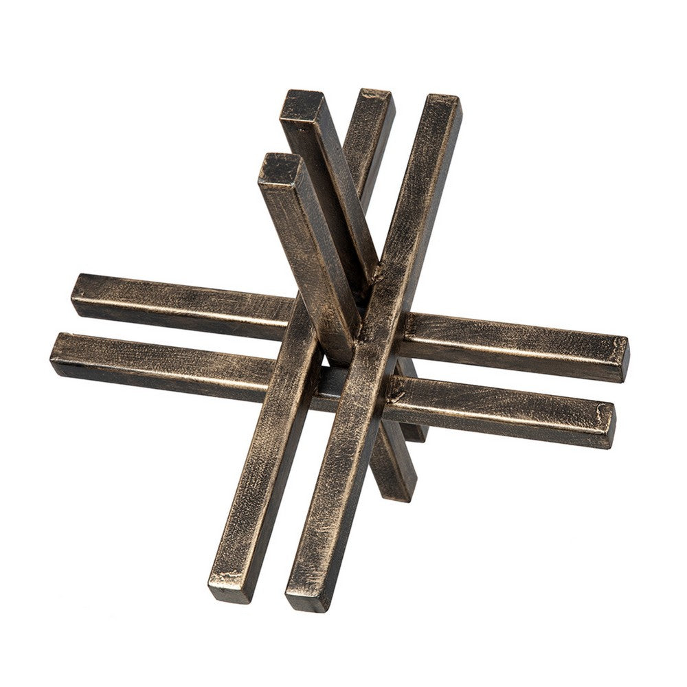 Jack Like Sculpture for Tabletop Decor, 12 Inch Dark Gold Black Finish - BM350877