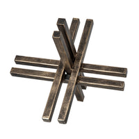 Jack Like Sculpture for Tabletop Decor, 12 Inch Dark Gold Black Finish - BM350877