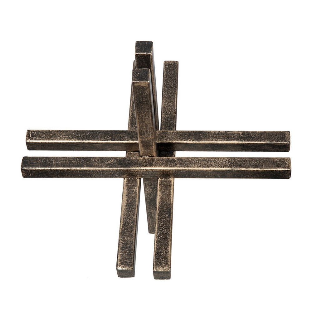 Jack Like Sculpture for Tabletop Decor, 12 Inch Dark Gold Black Finish - BM350877