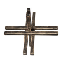 Jack Like Sculpture for Tabletop Decor, 12 Inch Dark Gold Black Finish - BM350877