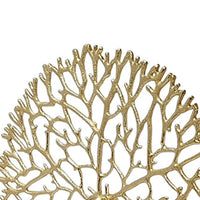 Tabletop Decor, Abstract Coral Statuary, Black Marble, Gold Metal 16 Inch - BM350885