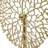 Tabletop Decor, Abstract Coral Statuary, Black Marble, Gold Metal 16 Inch - BM350885