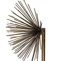 Nian Sunburst Statuary with White Marble Base, Gold Metal Spokes, 18 Inch - BM350892