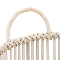 Vanie Basket Set of 2, Slat Patterns, Black Iron, Cream Bamboo 23 19 Inch - BM350900