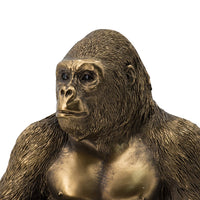 Tessy Seated Gorilla Figurine, Lifelike Bronze Polyresin Details, 8 Inch - BM350903