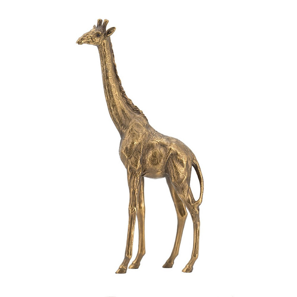 Norie Giraffe Figurine, Textured Sculpture Detail Polyresin Copper 16 Inch - BM350904
