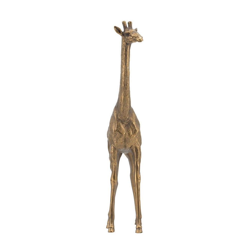 Norie Giraffe Figurine, Textured Sculpture Detail Polyresin Copper 16 Inch - BM350904