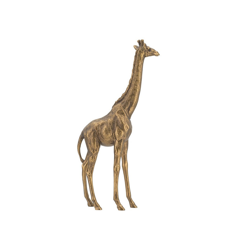 Norie Giraffe Figurine, Textured Sculpture Detail Polyresin Copper 16 Inch - BM350904
