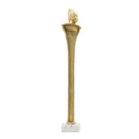 Valeri Small Decorative Human Figurine, Marble Base, Gold Aluminum 28 Inch - BM350905