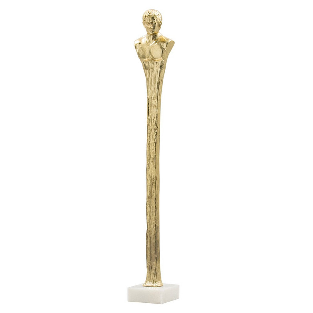 Valeri Large Decorative Human Figurine, Marble Base, Gold Aluminum 32 Inch - BM350906