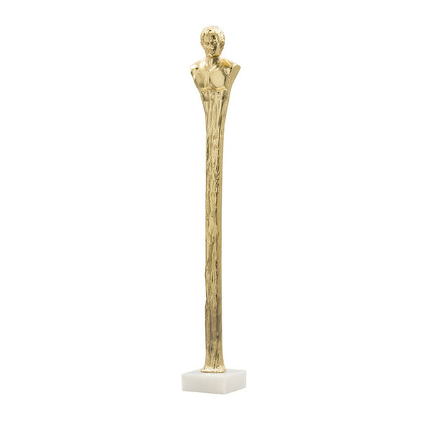 Valeri Large Decorative Human Figurine, Marble Base, Gold Aluminum 32 Inch - BM350906