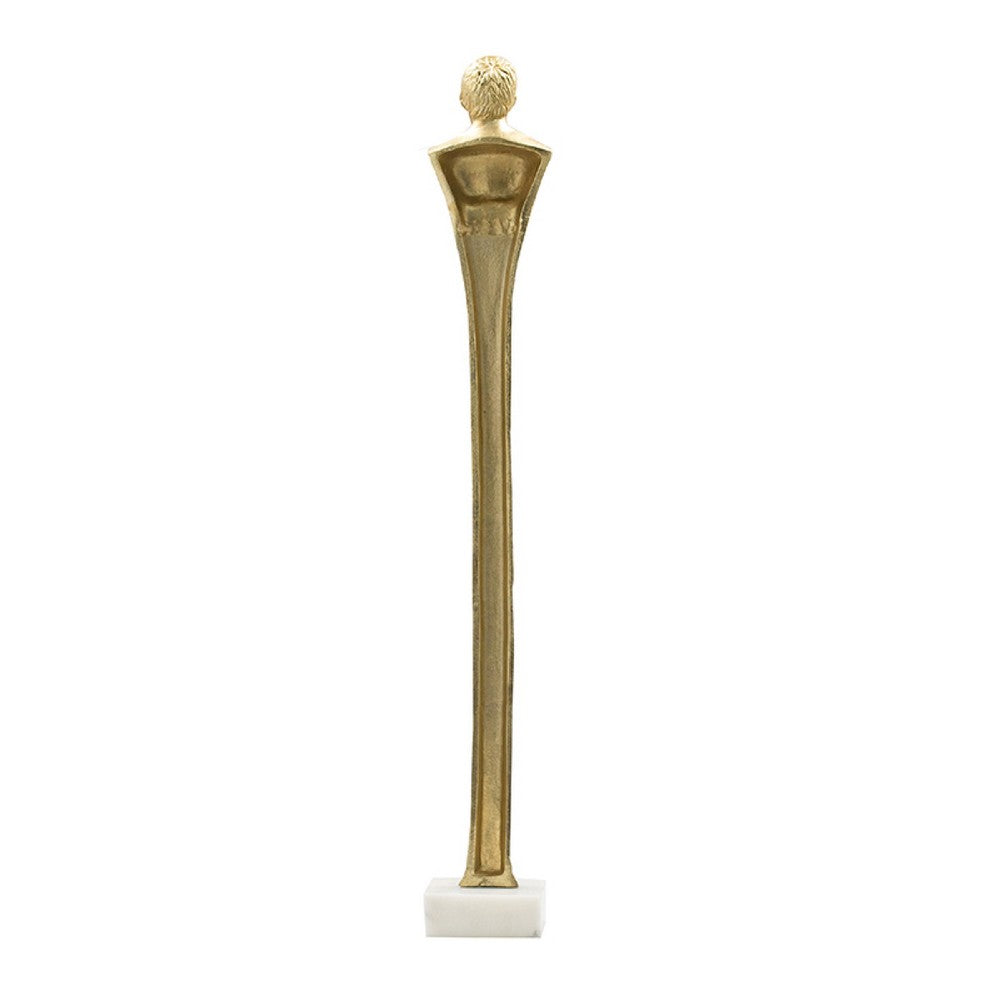 Valeri Large Decorative Human Figurine, Marble Base, Gold Aluminum 32 Inch - BM350906