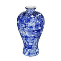 Caleb Accent Vase, Speckled Glazed Finish, Blue-White Porcelain 13 Inch - BM350914