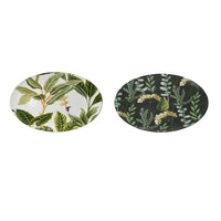 Linda Charger Plates Set of 4, Foliage Motifs, Green-Black 13 Inch - BM350920