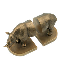 Sofia Decorative Rhino Bookend 2 Piece, Lifelike Bronze Polyresin 11 Inch - BM350922