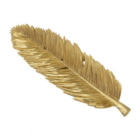 Riley Decorative Plate, Sculpted Leaf Veins Gold Stone Powder-Resin 19 Inch - BM350924