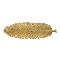 Riley Decorative Plate, Sculpted Leaf Veins Gold Stone Powder-Resin 19 Inch - BM350924