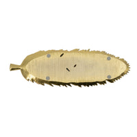 Riley Decorative Plate, Sculpted Leaf Veins Gold Stone Powder-Resin 19 Inch - BM350924