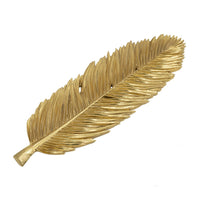Riley Decorative Plate, Sculpted Leaf Veins Gold Stone Powder-Resin 19 Inch - BM350924
