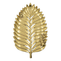 Riley Decorative Leaf Plate, Raised Insect Gold Stone Powder-Resin 11 Inch - BM350925