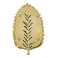 Riley Decorative Leaf Plate, Raised Insect Gold Stone Powder-Resin 11 Inch - BM350925