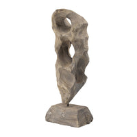 Naomi Sculptural Décor, Iron Rod, Carved Brown Paulownia Wood 26 Inch - BM350931