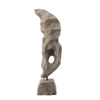 Naomi Sculptural Décor, Iron Rod, Carved Brown Paulownia Wood 26 Inch - BM350931