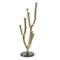 Lydia Multi-Taper Candle Holder, Branching-Stem Design, 38 Inch Gold Metal - BM350933