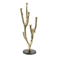 Lydia Multi-Taper Candle Holder, Branching-Stem Design, 38 Inch Gold Metal - BM350933