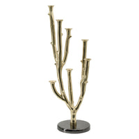 Lydia Multi-Taper Candle Holder, Branching-Stem Design, 38 Inch Gold Metal - BM350933