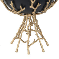 Elsie Decorative Bowl, Gold Twig Branch Base, Black Aluminum 13 Inch - BM350934