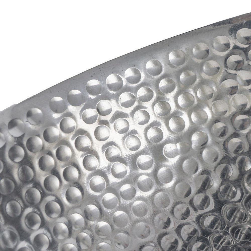 Elsie Hammered Decorative Bowl, Nickel Twig Base, Silver Aluminum 11 Inch - BM350937