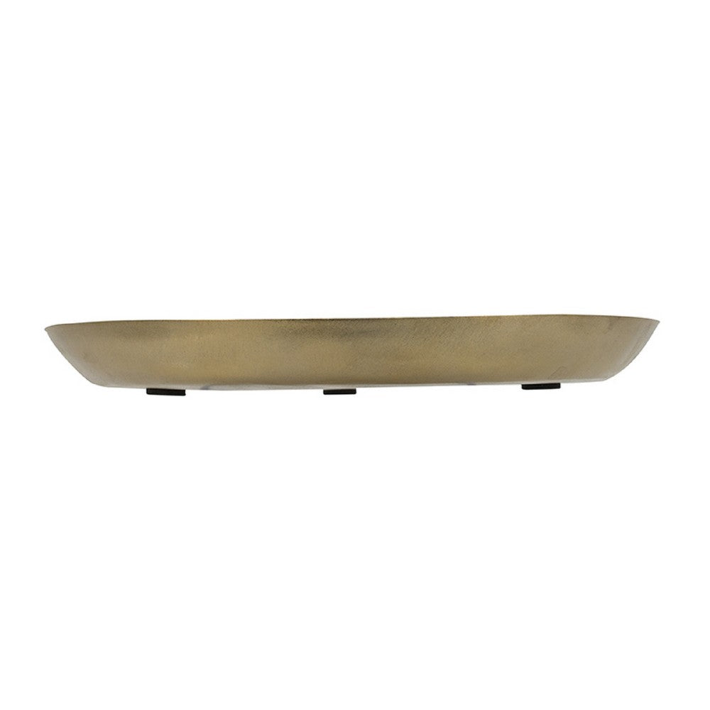 Amber Decorative Plates Set of 2, Hammered Texture Gold Aluminum 14 13 Inch - BM350939