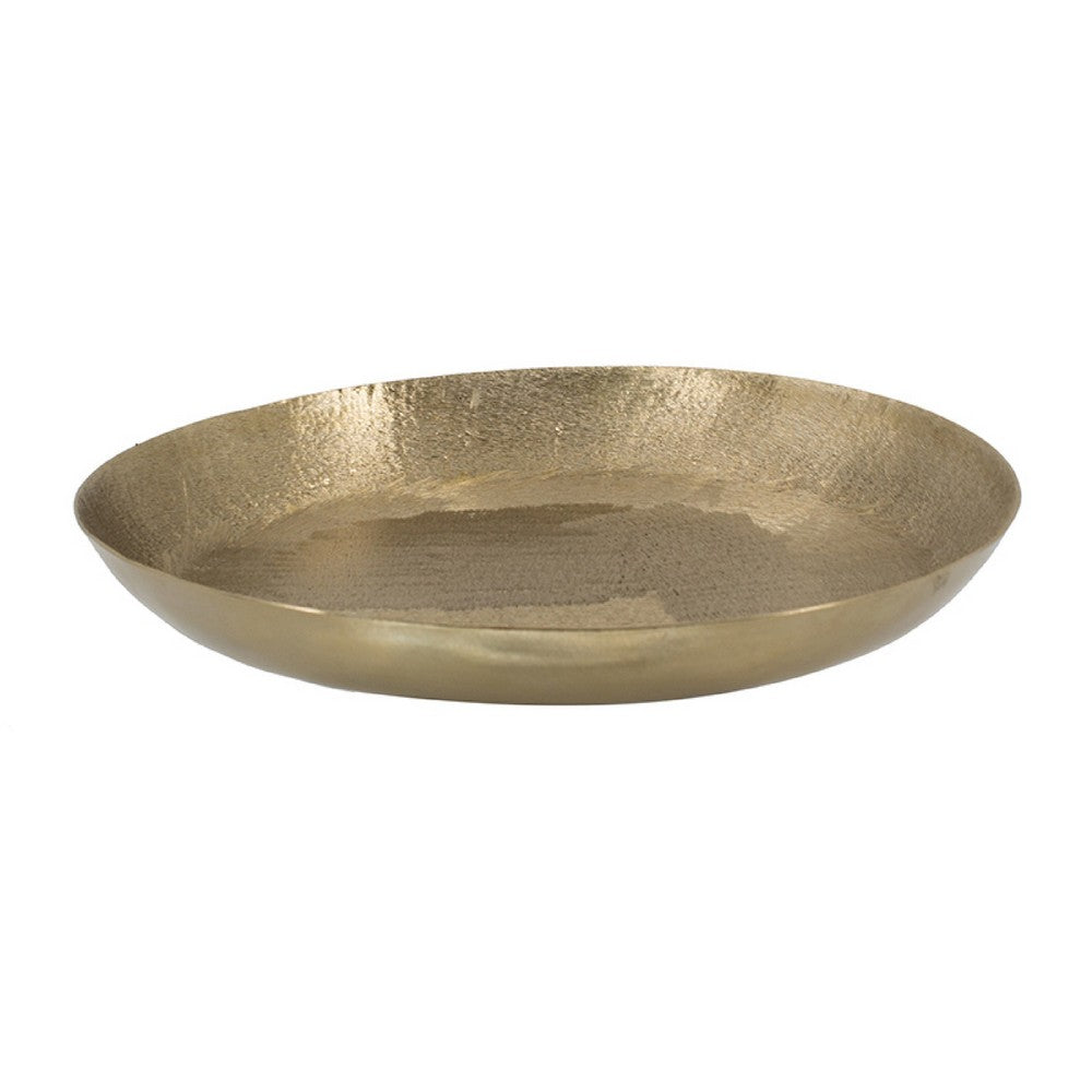 Amber Decorative Plates Set of 2, Hammered Texture Gold Aluminum 14 13 Inch - BM350939
