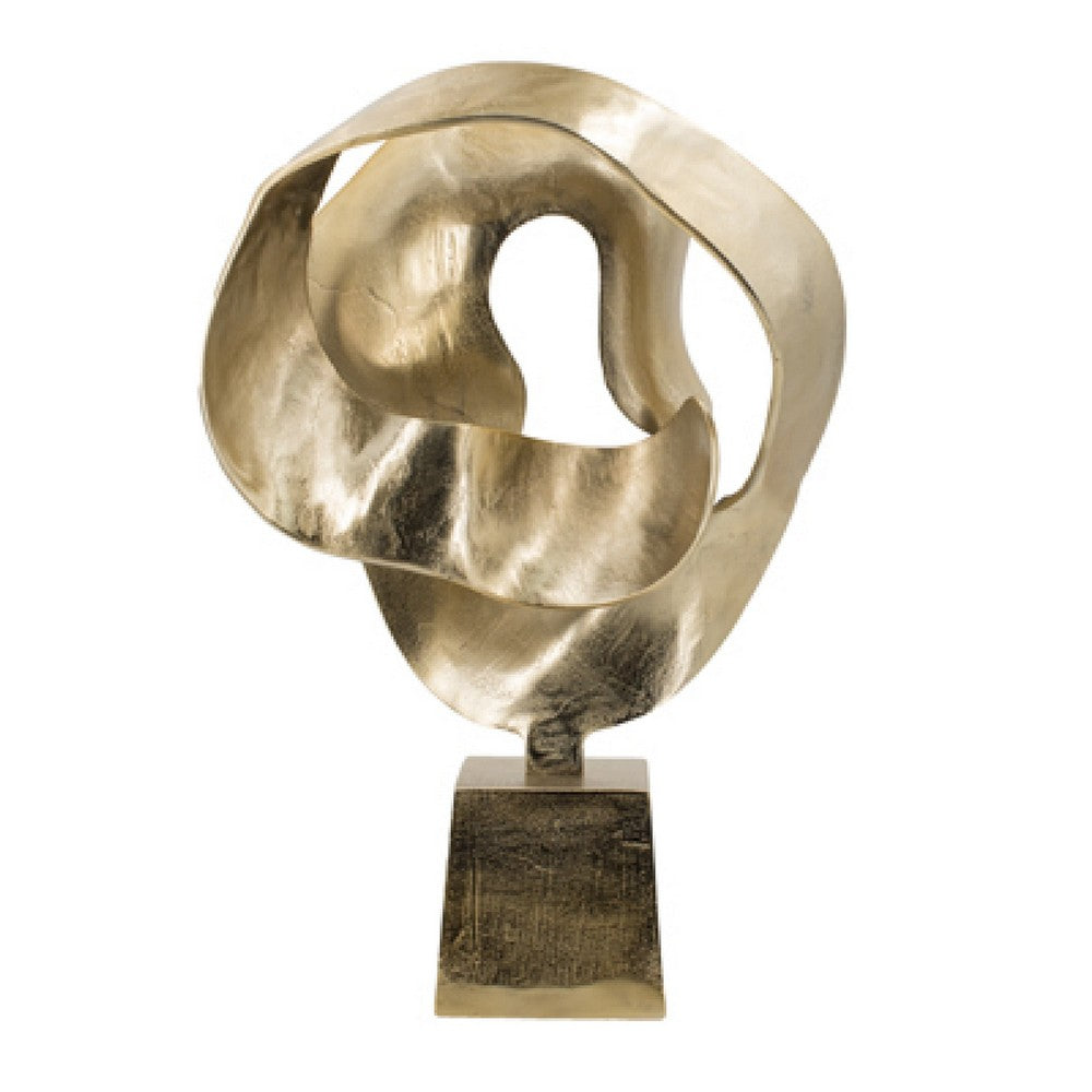 Hanna Decorative Sculpture, Abstract Form Finish, Gold Aluminum 25 Inch - BM350940