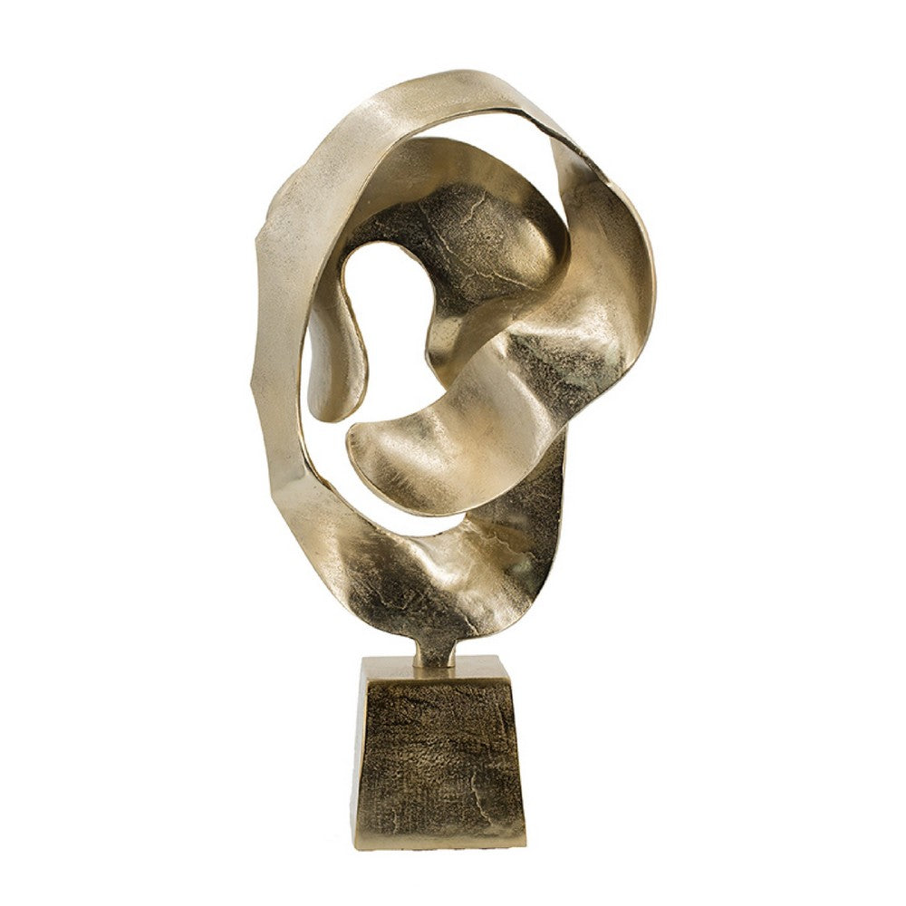 Hanna Decorative Sculpture, Abstract Form Finish, Gold Aluminum 25 Inch - BM350940