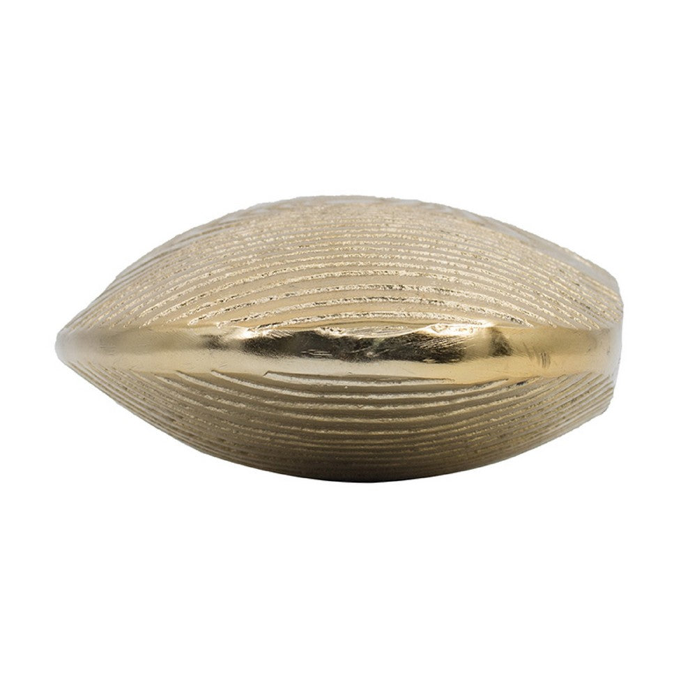 Judah Oval Disc Vase, Carved Timber-Like Texture, Gold Aluminum 16 Inch - BM350941