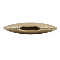 Judah Oval Disc Vase, Carved Timber-Like Texture, Gold Aluminum 16 Inch - BM350941