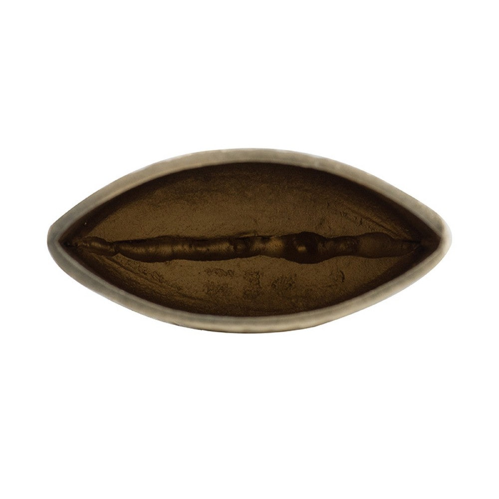Titus Decorative Eye Vase, Sculpted Linear Wood Grain Gold Aluminum 10 Inch - BM350942