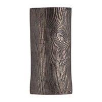Faye Timber-Eye Decorative Vase, Wood-Grain Texture, Brown Aluminum 12 Inch - BM350943