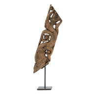Gemma Antique Carved Decorative Bracket, Metal, Brown Old Wood 30 Inch - BM350954