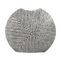 Dirk Modern Oval Vase, Capiz Inlay, Retro Black and White 24 Inch - BM350958