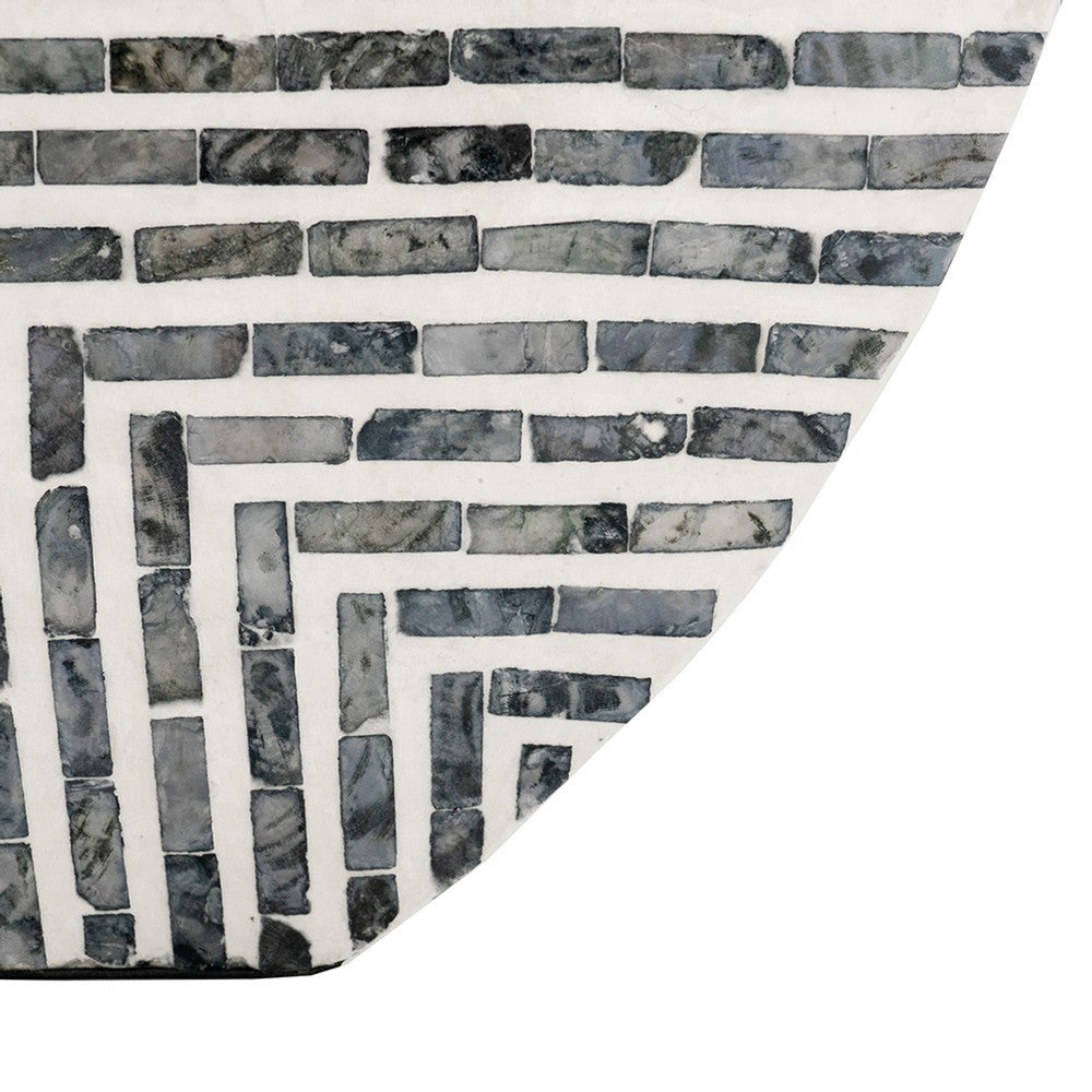 Dirk Modern Oval Vase, Capiz Inlay, Retro Black and White 24 Inch - BM350958