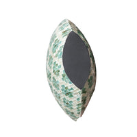 Rhys Decorative Vase, Hand-Applied Mosaic-Pattern Green-White Capiz 14 Inch - BM350962