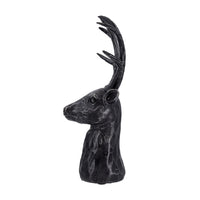Cadie 8-Point Deer Head Sculpture, Carved Details, Black Resin 11 Inch - BM350967