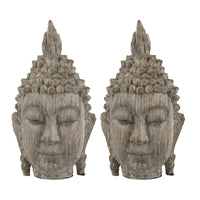Todd Meditating Buddha Sculpture Set of 2, Detailed Textures, Brown 8 Inch - BM350968