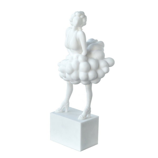 Hugo Ladylike Decorative Sculpture, Hand-Carved, White Resin-Marble 20 Inch - BM350969