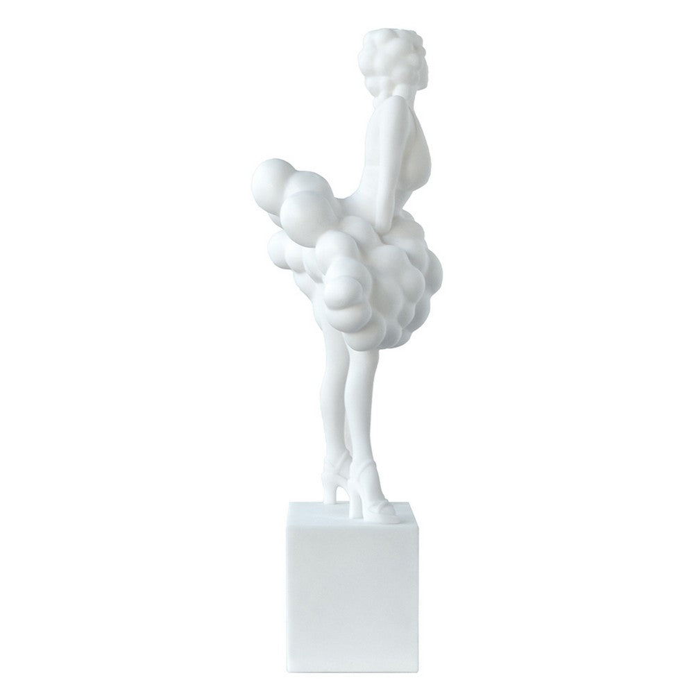 Hugo Ladylike Decorative Sculpture, Hand-Carved, White Resin-Marble 20 Inch - BM350969