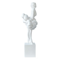 Hugo Ladylike Decorative Sculpture, Hand-Carved, White Resin-Marble 20 Inch - BM350969